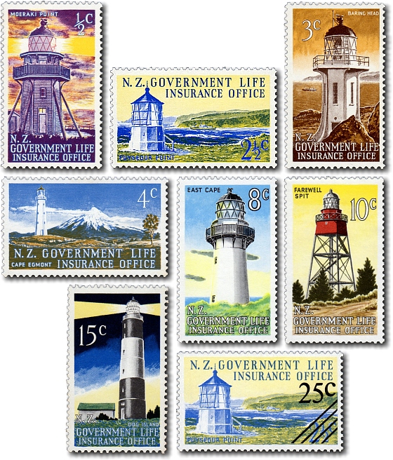 1969 Lighthouses - Centenary of the New Zealand Government Life Insurance Office